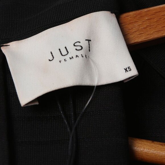 JUST Female Asta Ribbed Pencil Dress Halter Stretch High Neck Knee Length Black - Picture 8 of 12